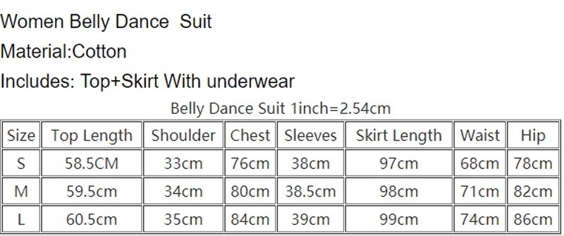 Ensemble de danse du ventre pour femmes, tenue de danse orientale, demi manches, haut + longue jupe fendue, 2 pièces