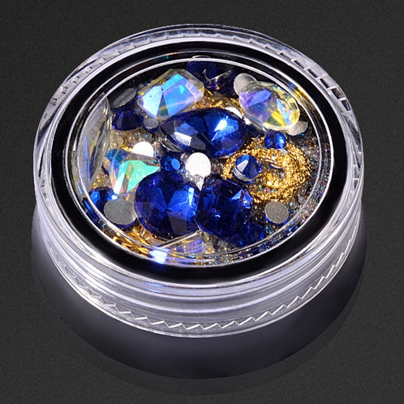 1 Doos Mix Diverse Diy Caviar Crystals Stones Nail Glas Steentjes Voor Charms 3D Nail Art Decoraties Accessoires