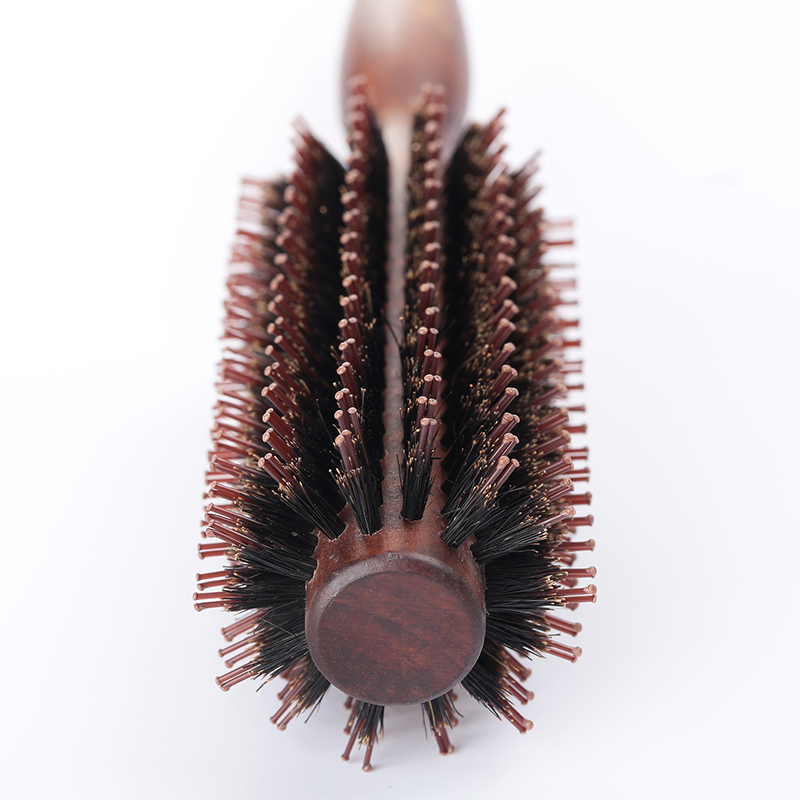 Peine de pelo de cerdas de jabalí Natural, cepillo rodante, barril redondo, soplado, rizado, herramienta de peinado de peluquería DIY