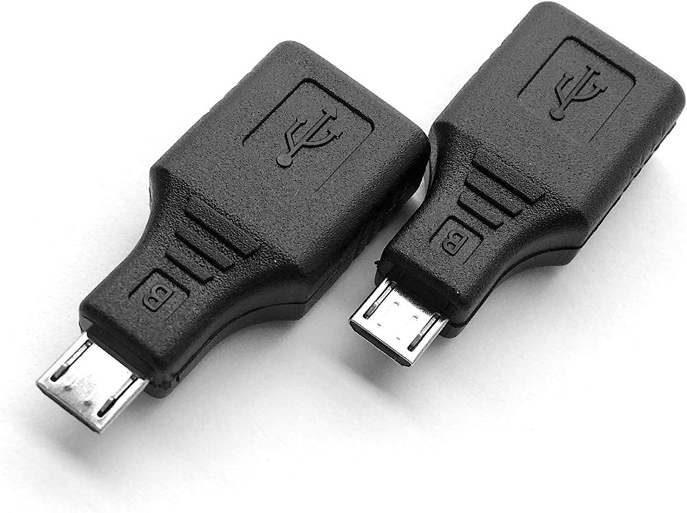 USB 2.0 Micro USB Male to USB Female OTG Adapter (2 Pack)