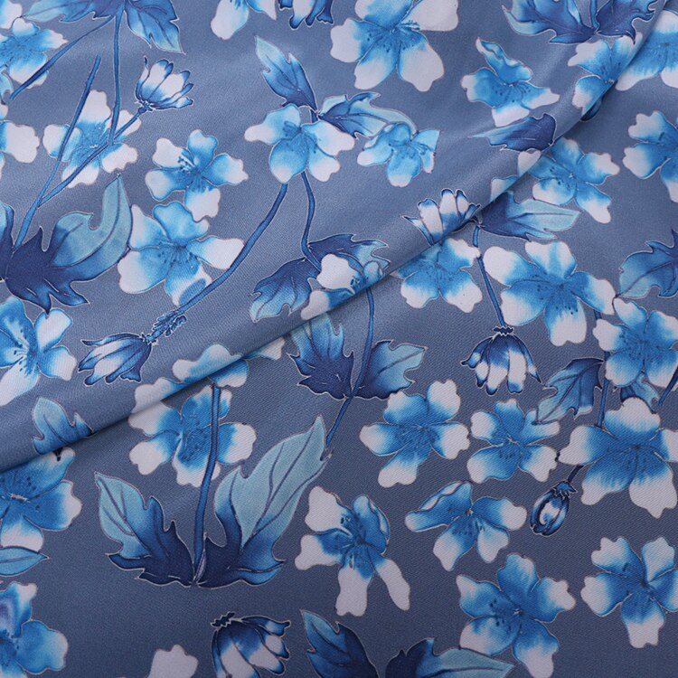 Naturlig morbær silke crepe de chine stof klud pr meter 16mm 114 cm bredt trykt tøj kjole stof silke klud