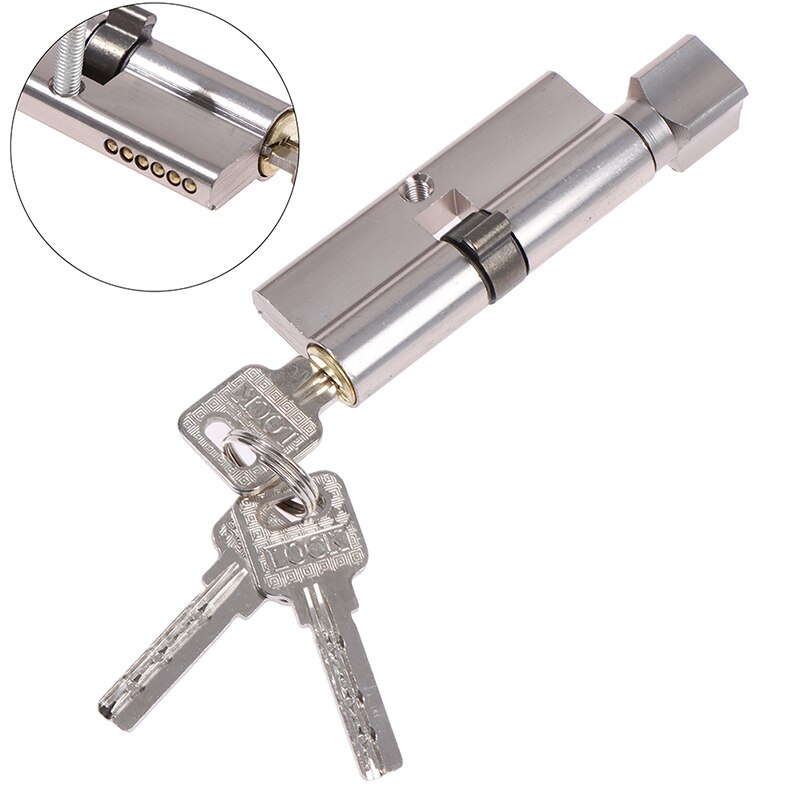 Lock Biased 70mm 3 Keys Anti-Theft Entrance Brass Door Lock Home Security Interior Bedroom Lock Cylinder Door Cylinder