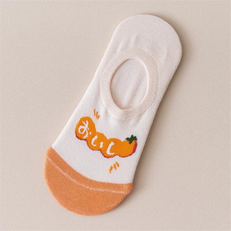 Novedad en calcetines cortos estampados de fresa y plátano para mujer, calcetines de frutas Kawaii, zapatillas medias invisibles de algodón para mujer, calcetines cortos: 13