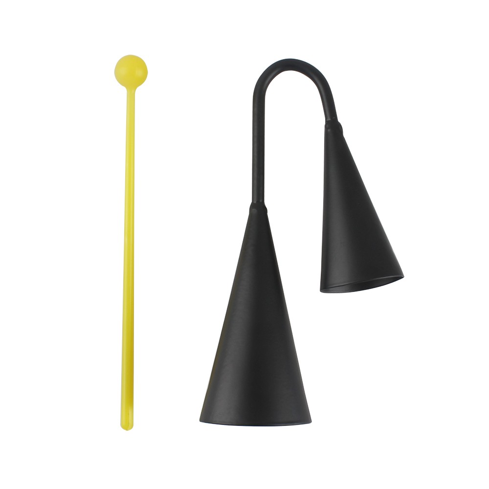 To-tonet metal a-go-go klokke koklokke percussion instrument med angriber