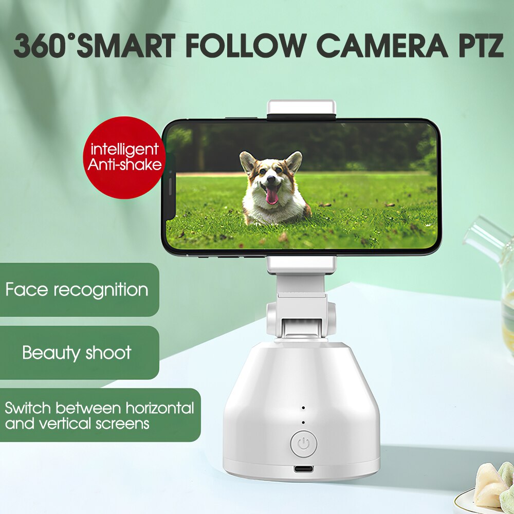 Smart AI Gimbal Rechargeable Gimbal Portable 360 Degree Rotation Auto Face Tracking Camera Gimbal for Vlog Video Record Live