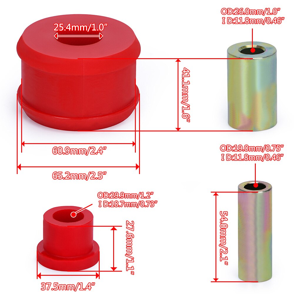 Frente de brazo de Control casquillo Kit para VW escarabajo 98-06 de Golf/85-06/Jetta 85-06 de poliuretano negro rojo WX-CAB01