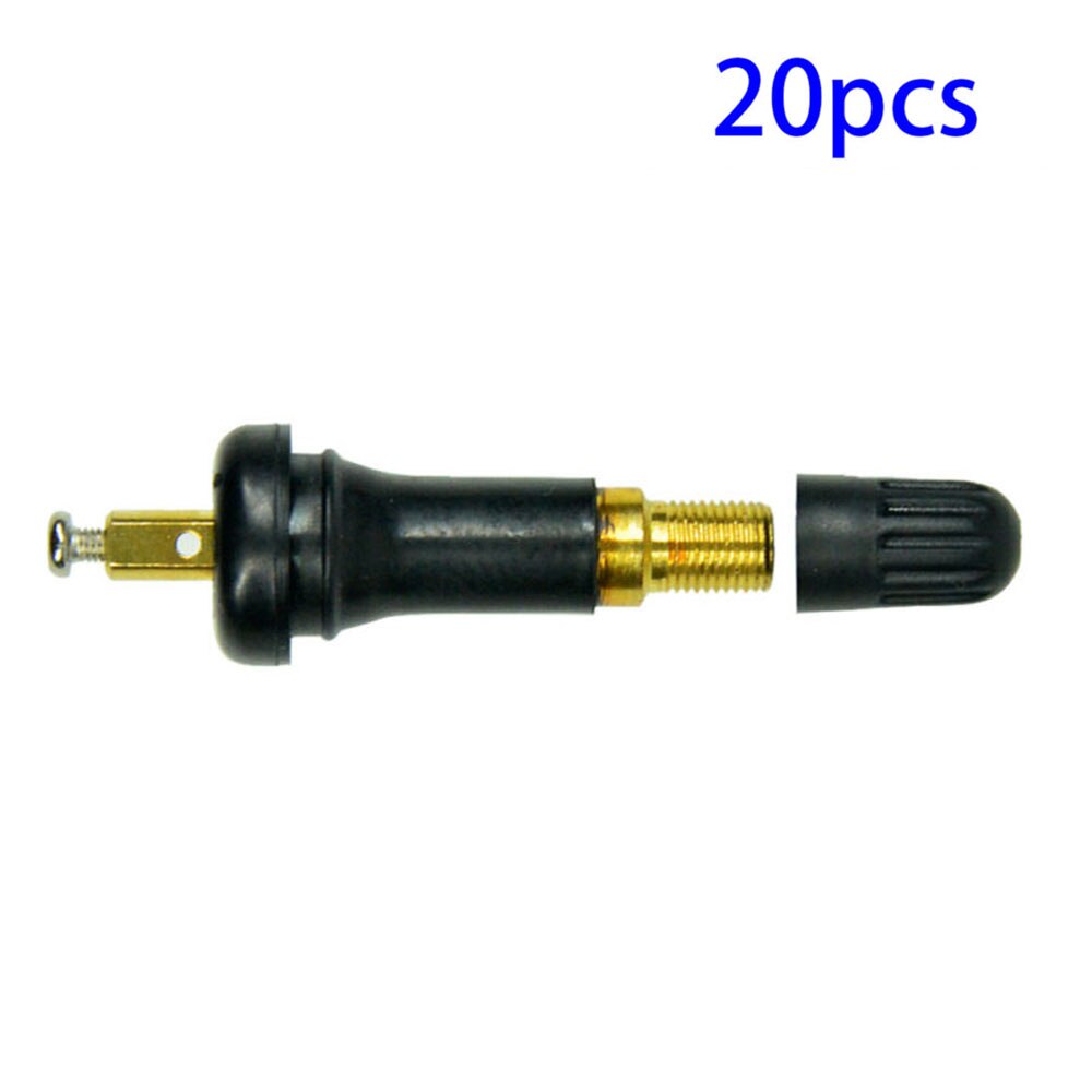 20pcs Tire cap Set TPMS Pressure Sensor Rubber Black 20008 Exterior Valve