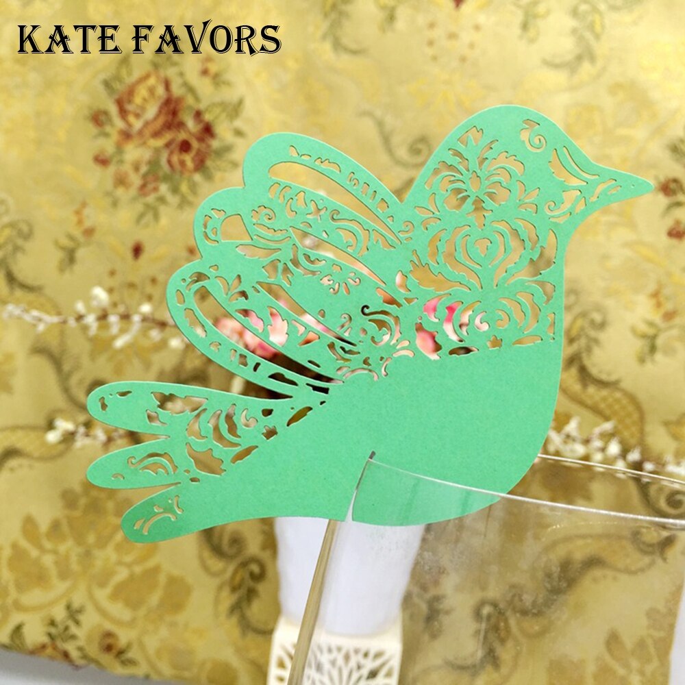 Liebe vogel Wein Glas Marker platz karten Hochzeit geburtstag braut dusche Baby Party Dekorationen tisch Name anzahl karte
