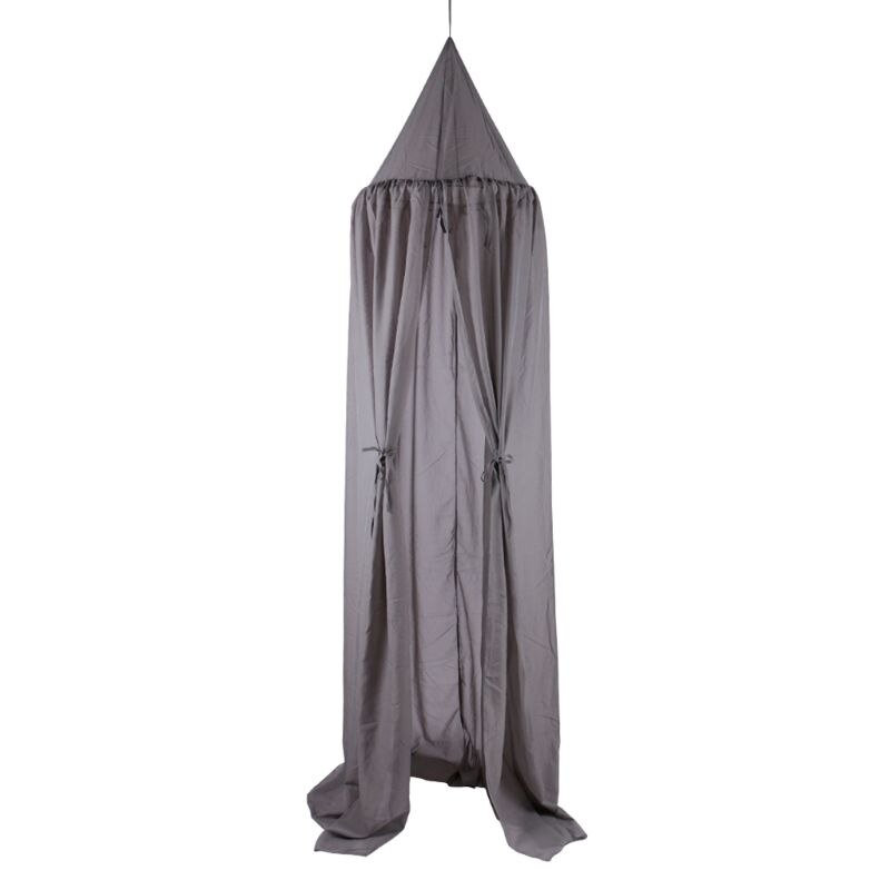 Bébé lit en mousseline de soie moustique tente princesse enfants literie accroché dôme moustiquaire chambre auvent rideau suspendu couvre-lit 6 couleurs: Gris