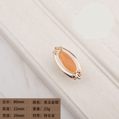 European Gold Ceramic Single Hole / Double Hole Furniture Drawer Handle Kitchen Wardrobe Cabinet Door Handle Furniture: E
