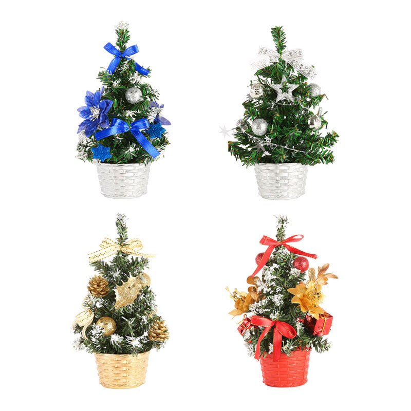 Mini Christmas Tree Desk Table Decoration Cute Xmas Artificial Home Decor Ornaments Children