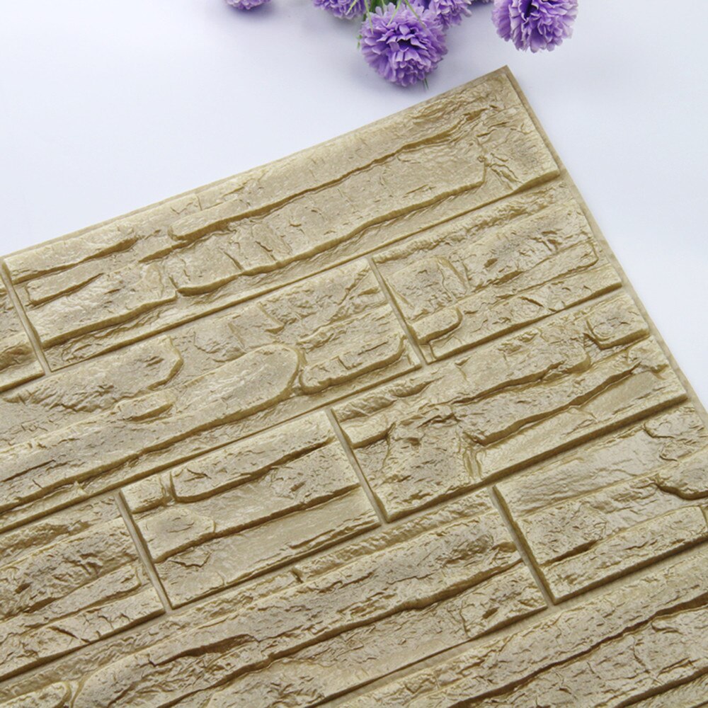 DIY 3D Brick PE Foam Wallpaper Panels Room Decal Stone Decoration Embossed Panels Room Decal Stone Decoration 60cmx30cm#T2