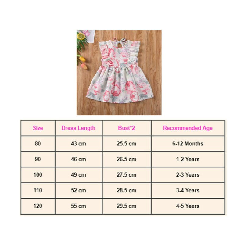 OVERDOSE Baby Mädchen Kleid - Blumen Prinzessin Tutu Mit Langarm