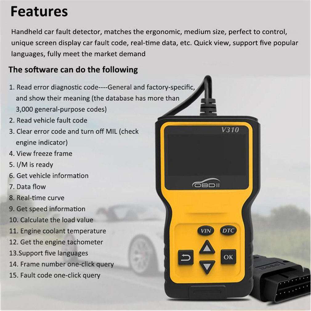 Auto Fehler Code Leser Motor- Überprüfen V310 OBD2 Scanner diagnostizieren Werkzeug Foxwell UK