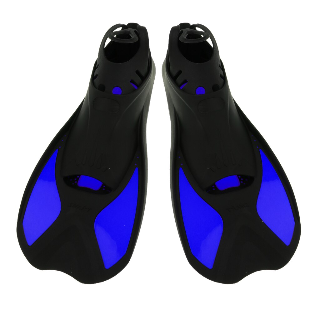 Kid&#39;s Adult&#39;s Full Foot Short Water Fins Scuba Diving Swim Training Flippers Diving Swimming Fins Adult Foot Fins Flippers: Blue L
