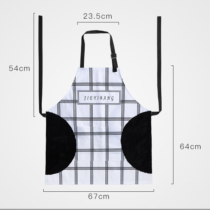 Nordic-Style Black and White Apron Kitchen Waterproof Oil-Proof Women's Overalls Men's Overalls Restaurant Shop Hand: C