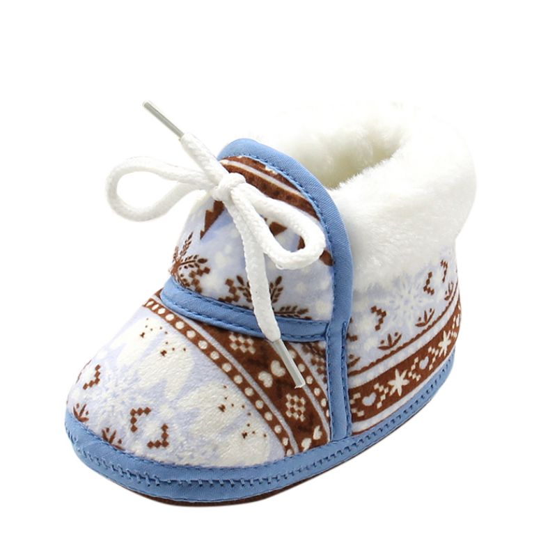 Baby Mädchen Jungen Winter Stiefel Warme Schuhe Erste Wanderer freundlicher Krippe Kleinkind Kleinkind Schuhe Neugeborene Prewalkers: Himmel Blau