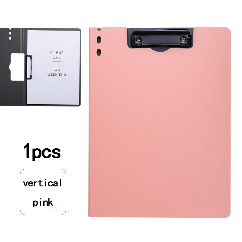 1pcsA4 Storage Clipboard Side Opening Plastic Foldable Writing Pad Memo Clip Test Paper Storage Organizer School Office Supplies: Other