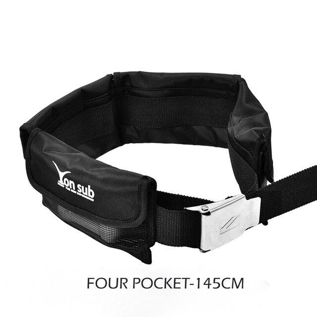 Bolsa de cinturón de peso para submarinismo, pesca submarina, cinturón de peso de repuesto con hebilla de acero inoxidable de liberación rápida, accesorios de buceo: Black 145cm