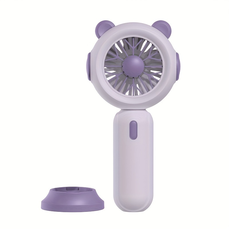 Portable handheld fan, mini personal fan with stand Battery-powered small fan (product itself does not come with AA batteries): PURPLE