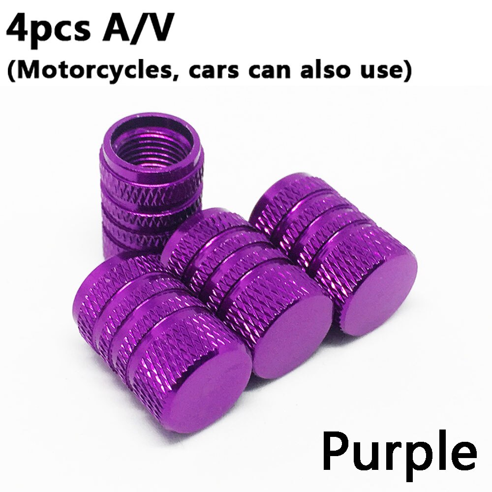 4Pcs Bike Wheel Tire Covered Car Motorcycle Truck universal Tube Tyre Bicycle AV SV American AIR Valve Cap Dustproof 10 colors: American 4PCS Purple