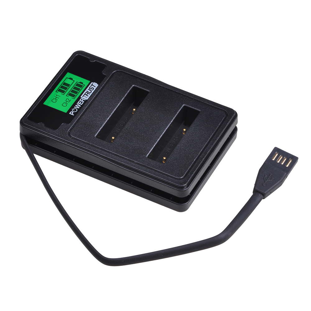 Batería EN-EL5 ENEL5 + cargador USB Dual LCD para NIKON Coolpix P530 P520 P510 P100 P500 P5000 P5100 P6000 3700 baterías: 1LCD Dual Charger