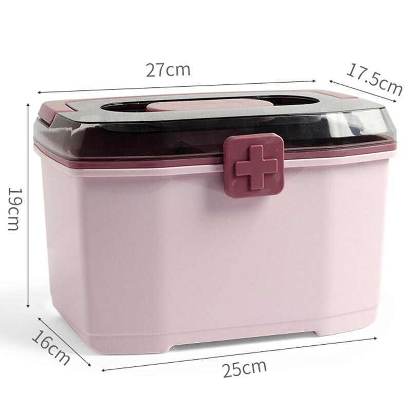 Storage Box First Aid Box Organizer Double-Layer Multi-Functional Portable Medicine Cabinet Family Emergency Box