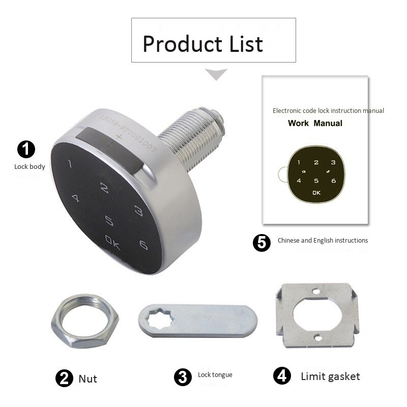 Cabinet Safe Lock Digital Zinc Alloy Digital Password Safety Combination File Lock Electronic Keyless Locks Furniture Hardware