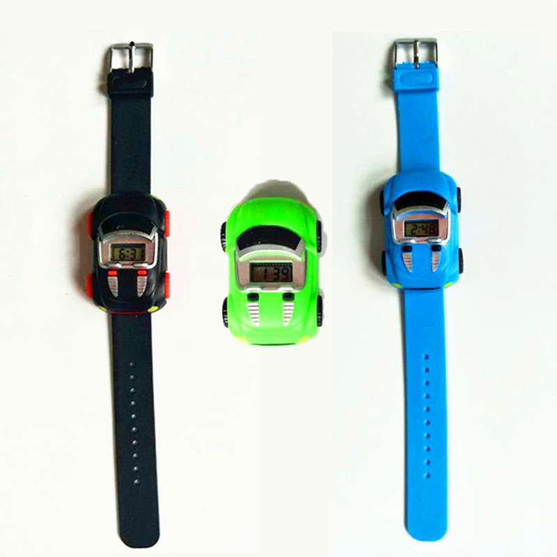 Reloj con pantalla LED para niños, juguete desmontable de coche de dibujos animados, pulsera Digital de de Navidad para niños y niñas