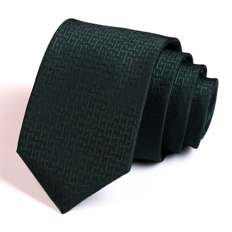 Gentleman Business Neck Tie Dark Green 7CM Tie For Men Business Suit Work Necktie With Box