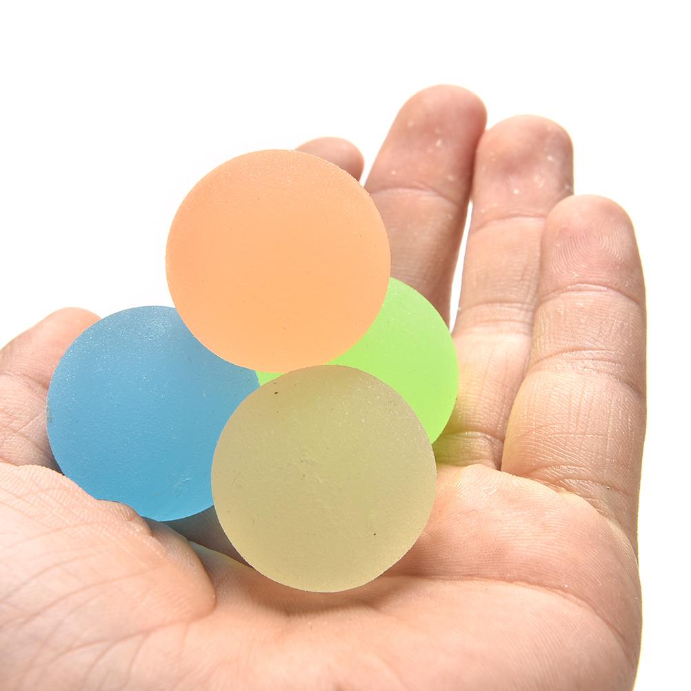 10Pcs 32MM Toy Balls Multi-color Luminous High Bounce Ball Glow in the Dark Noctilucent Ball Color Random