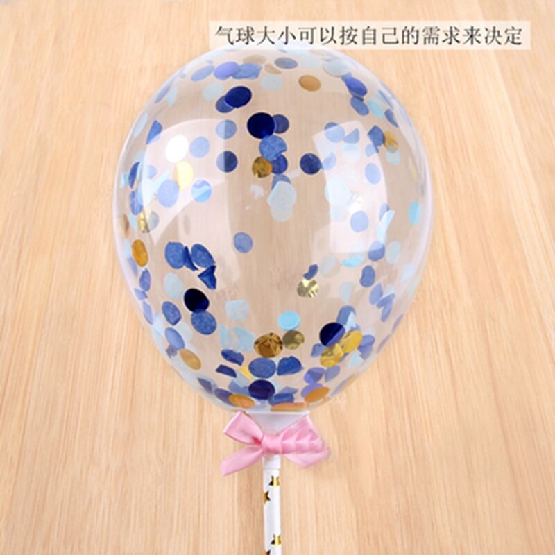 Confetti Balloon Cake Topper Happy Birthday Party Decor Kids Wedding Birthday Cake Decor Baby Shower Flamingo Party Fav: Olive