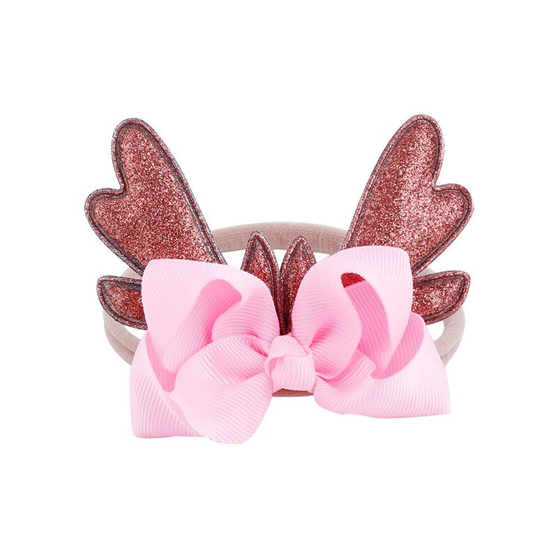Weihnachten Infant Baby Geweih Stirnband Haar band Dance Ballett 6 Farben Neue Bunte Haar Band Mädchen Bogen Knoten: Dark Khaki