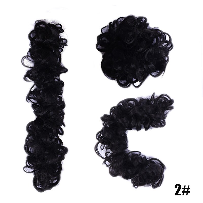 LUPU Synthetic Hair Bun Messy Chignon WIth Rubber Band Updo Donut Roller Scrunchie Hair Pieces For Women High Temperture Fiber: 2