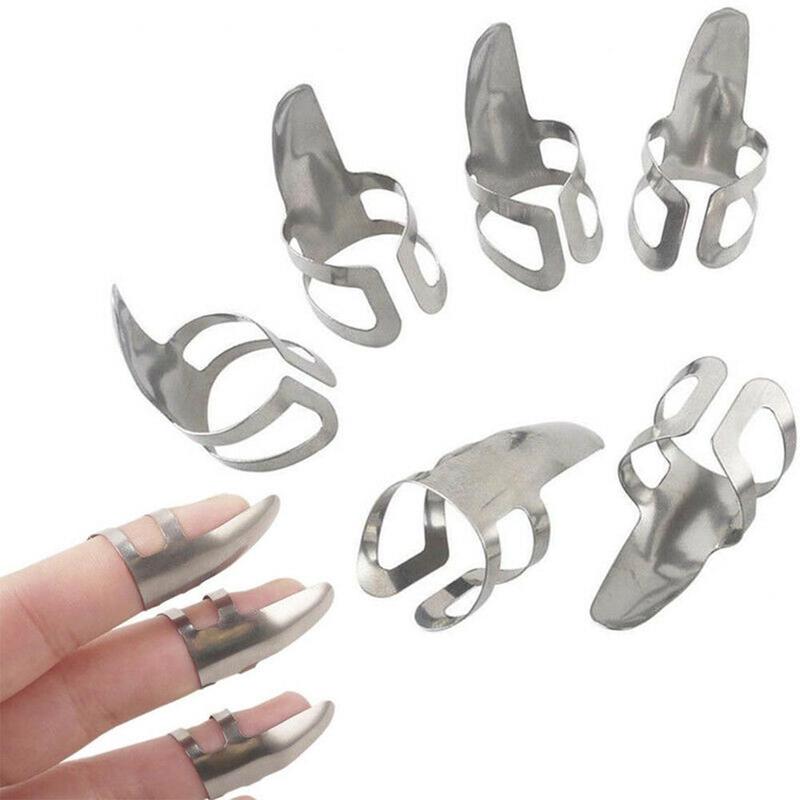 4 Pcs Finger Picks, Adjustable Metal Finger Thumb Picks Pack For Guitar