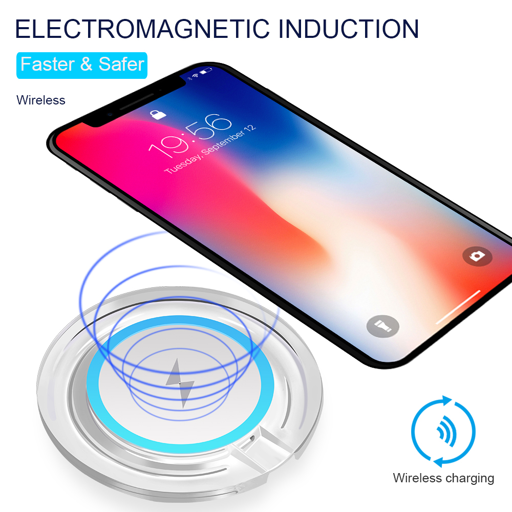 Chargeur sans fil rapide 10W pour Samsung Galaxy S10 S9/S9 + S8 Note 9 USB Qi chargeur pour iPhone 11 Pro XS Max XR X 8 Plus