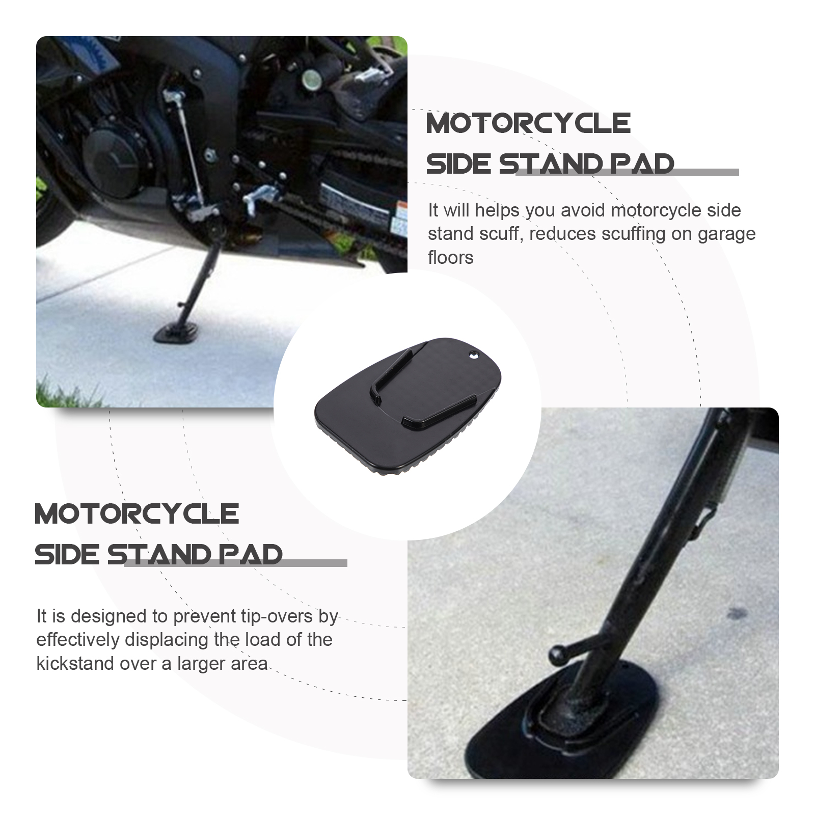 4-delige zijstandaard pad motorfiets standaard voetplaat motor ondersteuning kussen stabilisator beugel puck stand deel