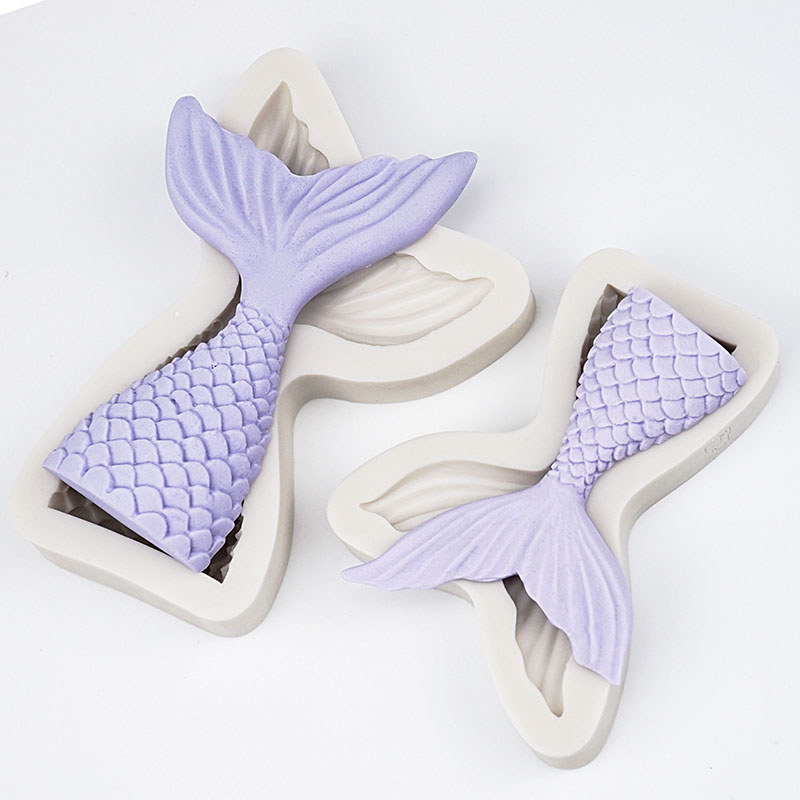 Moule bricolage queue de poisson | Queue de sirène, gâteau Fondant Silicone, moule à savon fait main, moules à chocolat, outils de cuisson