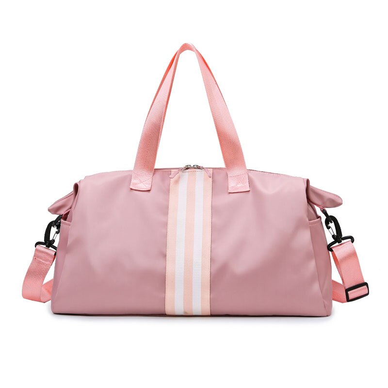 Bolsas de viagem de grande capacidade, bolsa de viagem masculina e feminina, saco de bagagem de fim de semana, de nylon, tira macia, com zíper, 2020: Pink