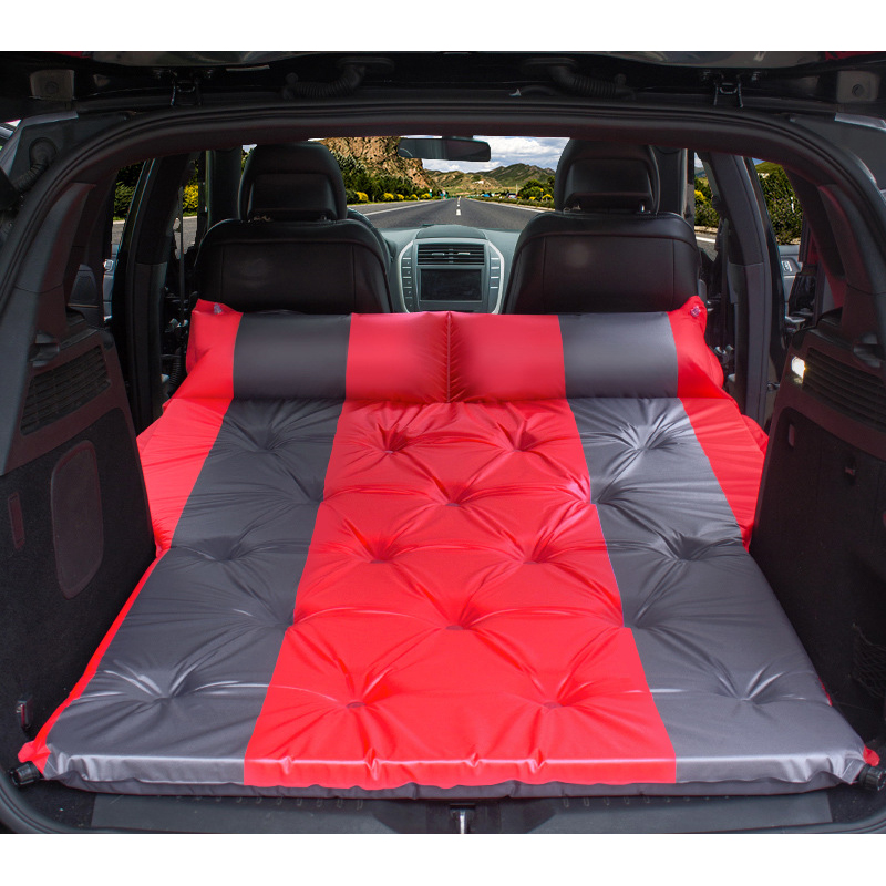 Automatic Inflatable Car Inflatable Bed Camping Equipment Rear Sleeping Pad Mattress Off-road SUV Trunk Travel Air Cushion: Red
