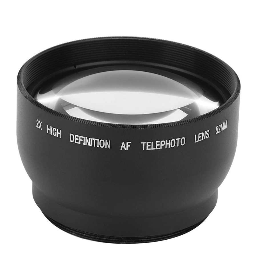 52MM Camera Magnification Lens 52MM 2X Aluminum Alloy Magnification Additional Lens for All 52MM Diameter Camera Lenses