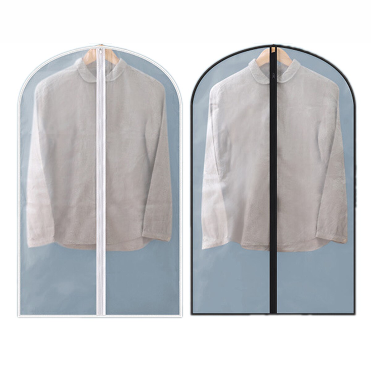 Funda para traje con cierre lavable, Protector a prueba de polvo para camisas, vestidos, chaquetas tipo suéteres, pantalones, bolsa colgante translúcida para ropa