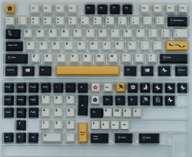 128 Keys GMK Matsu Keycaps Japanese/English Cherry Profile PBT Dye Sublimation Mechanical Keyboard Keycap For MX Switch 61/64/87: 127 English Matsu