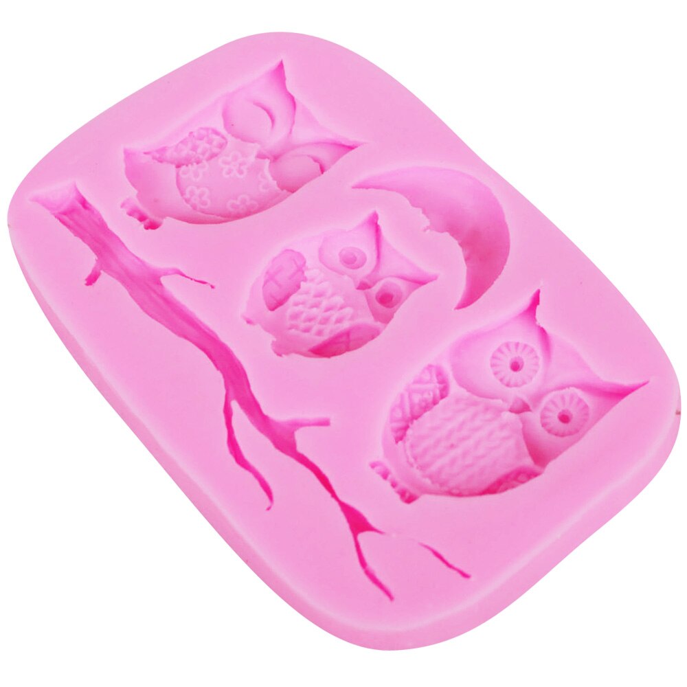 Byjunyeor  m213 ugle måne og trægren uv harpiks silikoneform fondant chokolade slik slikkepind krystal epoxy blød ler bage også