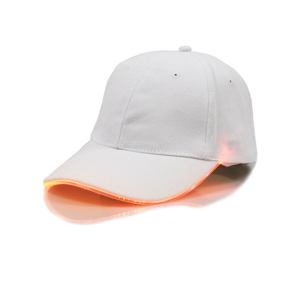 Turcaps ledet lys lyse farger unisex baseball 3 moduser glødende lue til festfiske hofte-hopp løpesportscaps: Hvitt oransje lys