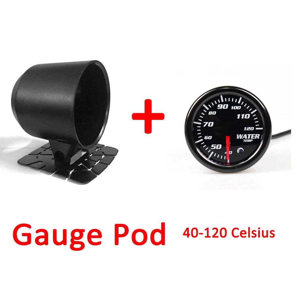 KET 2 "52mm 7 LED Color humo cara grados Fahrenheit y Celsius Indicador de temperatura de agua medidor de temperatura con Sensor coche medidor Indicador de: Gauge Pod Celsius