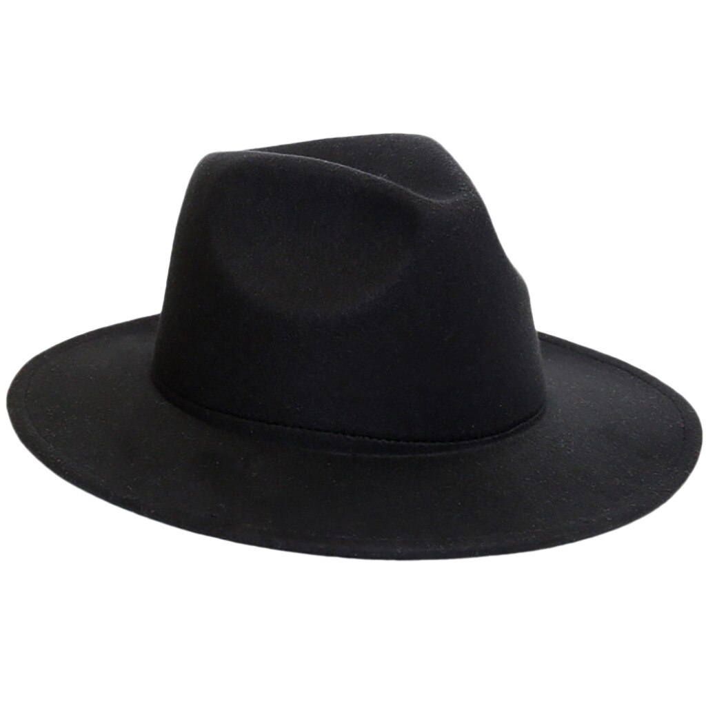Fedora hat uldbåd flad hat til dames filt bred rand fedora hatte dame chapeu de feltro bowler gambler top karneval hat: -en