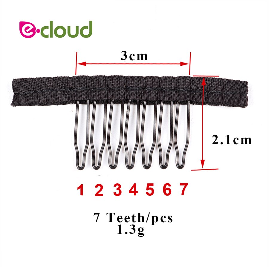 50Pcs-100 Stks/zak Zwart Kant Pruik Clips Staal Tand Polyester Duurzaam Doek Pruik Kammen Voor Haarstukje Caps Pruik accessoires Gereedschap