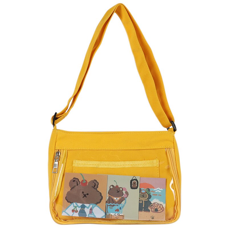 Ita Bag Clear Crossbody Tas Voor Tiener Meisjes Japanse Transparant Canvas Kleine Schouder Ita Tas 4 Kleuren Mooie Tas h217: yellow