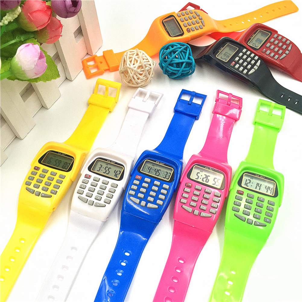 Multifunction Digital Calculator Sports LED Watch Calculating Tool for Children And Durable